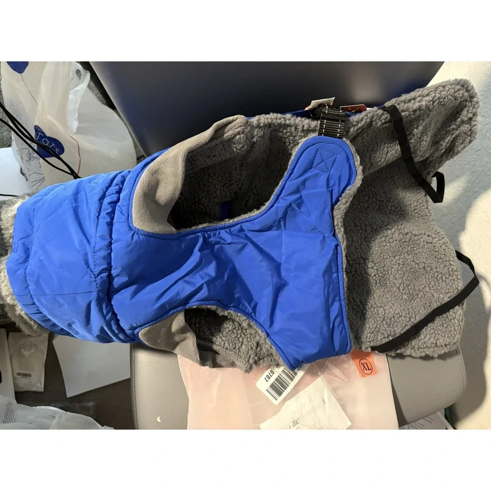 Kyeese Waterproof Dog Coat Windproof Turtleneck Fleece Lined Blue Sz XL NWT